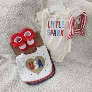 Little Spark Baby Gift Set - Red, White, and Blue